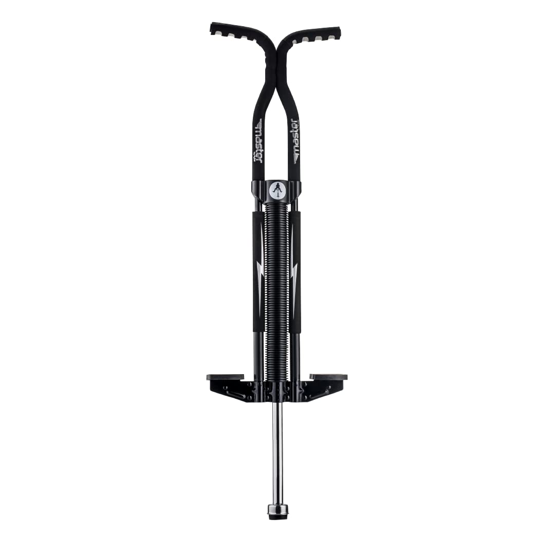 Master Pogo Stick for Kids, Ages 9+, 80 to 160 Pounds, Easy Grip Handles, Anti-Slip Pegs, Outdoor Toys for Boys, Jumper Toys for Girls, Outside Toys for Kids, Tweens and Teens (Black/Silver)