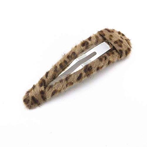 2 Pack Leopard Print Velvet Snap Clips Hair Clips Water-drop Hair Barrettes Hair Pins Hair Slide Stylish for Women Girl (Water drop) : Water drop