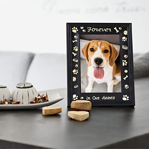 Dog Memorial Wood Picture Frame, 6&#39;&#39;x8&#39;&#39;, Solid Wood, Rustic Style, Tabletop, Easel Back, Fits 3.5&#39;&#39;x5.5&#39;&#39; Photos