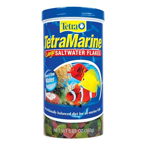Marine Large Saltwater Flakes, Nutritionally Balanced Fish Food for Saltwater Fish, 5.65 oz