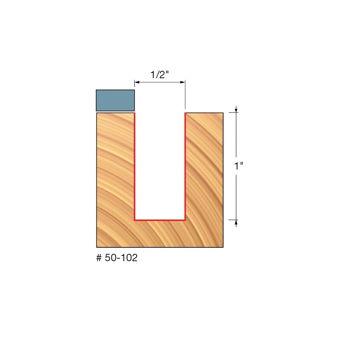 50-102: 1/2 (Dia.) Top Bearing Flush Trim Bit