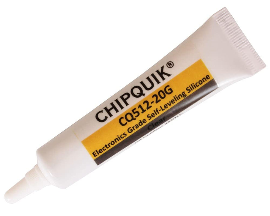 CQ512-20G Electronics Grade Self-Leveling Silicone (Clear) 20g (0.7oz) Squeeze Tube for Precision Dispensing