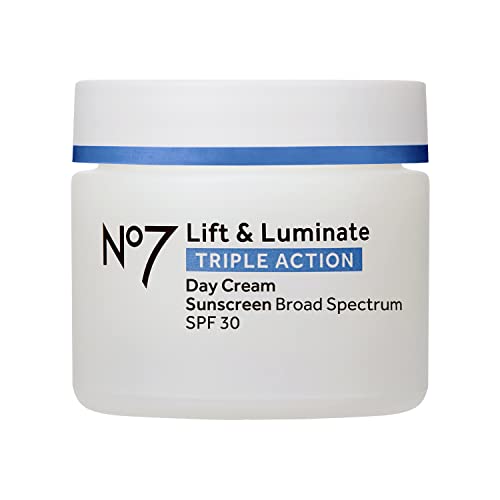 Lift & Luminate Triple Action Fragrance Free Day Cream SPF 30 - Broad Spectrum Anti Aging Face Cream - Hydrating Hibiscus Peptides & Hyaluronic Acid + Brightening Emblica & Vitamin C (50ml)