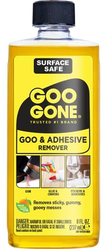 Adhesive Remover - 8 Ounce - Surface Safe Adhesive Remover Safely Removes Stickers Labels Decals Residue Tape Chewing Gum Grease Tar
