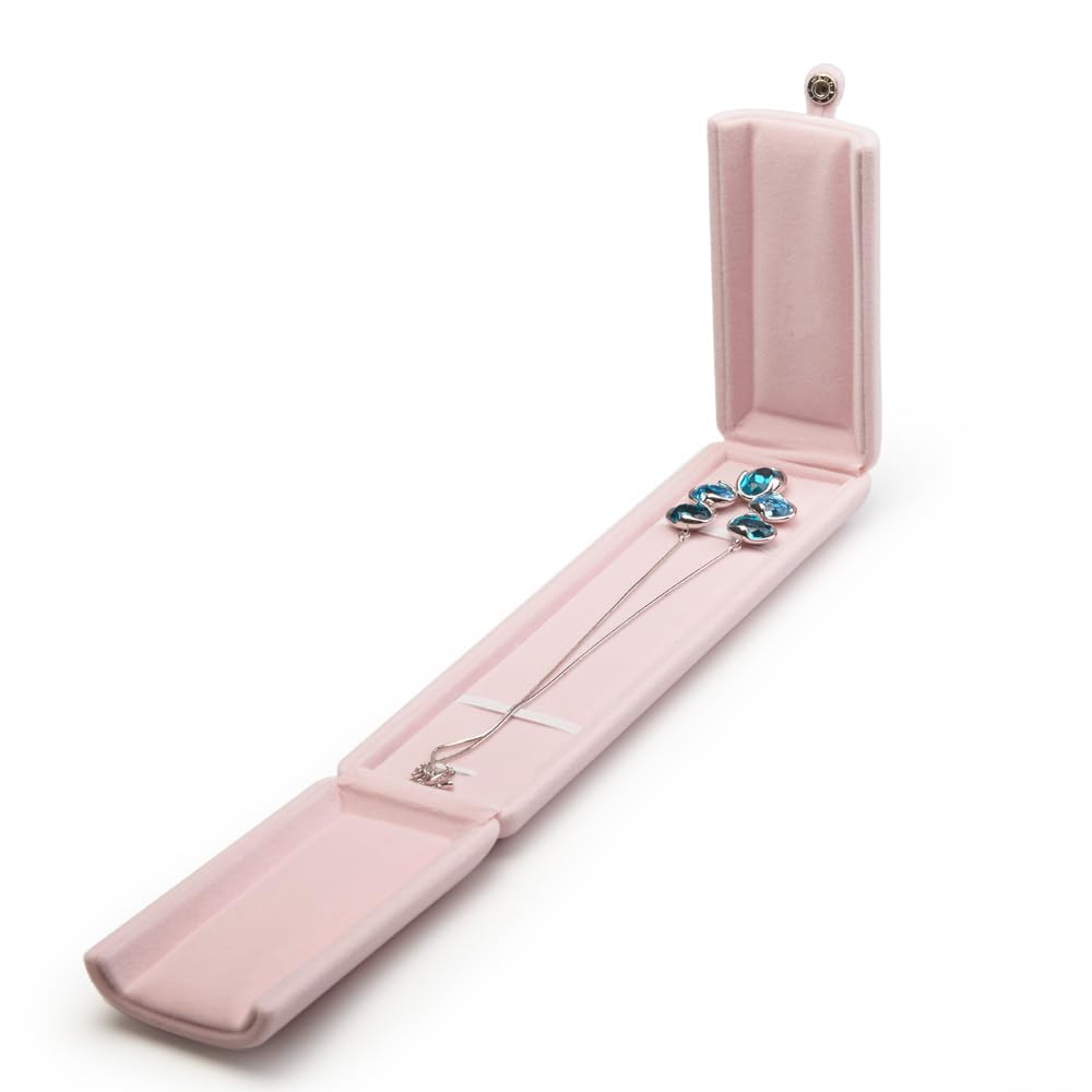 Pink Velvet Jewelry Packaging Box Necklace Display Storage Case Necklace Gift Box