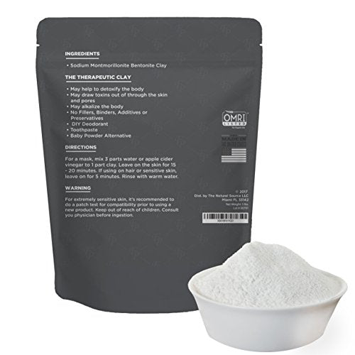 Bentonite Clay Food Grade Powder 2 LB - Pure & Natural for Toothpaste, Detox, and More - Heal Damaged Skin - DIY Clay Face Treatment