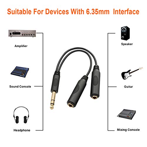 tisino 1/4 Splitter Cable, 1/4 TRS Stereo Male to Dual 