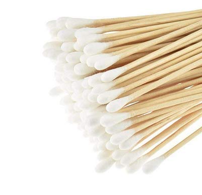 WOIWO 200PCS 6 inch Long Cotton Swabs with Wood Handles