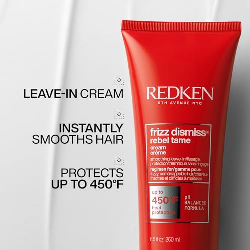 Frizz Dismiss Rebel Tame Leave-In Cream, Heat Protection to 450°F, Controls Frizz &amp; Humidity, Smooths Hair, Sulfate Free, 8.05oz