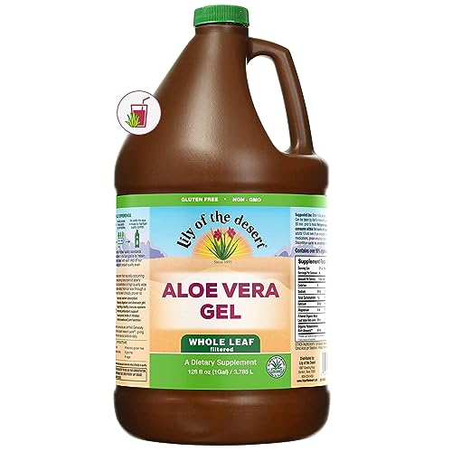Lily of the Desert Aloe Vera Gel, Preservative Free - Whole Leaf Filtered Thicker Consistency Aloe Vera Drink with Natural Vitamins, Digestive Enzymes for Gut Health, Wellness, Glowing Skin, 128 Fl Oz