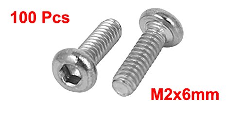 M2x6mm Stainless Steel Hex Socket Button Head Cap Bolts Screws 100 Pcs