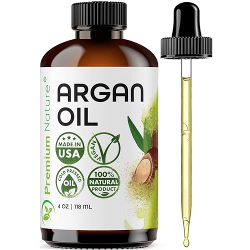 Argan Oil for Hair Virgin 100% Pure Cold Pressed Argon Oil Hair Serum For Hair Stimulate Growth for Dry and Damaged Hair Argan Oil for Skin Body Moisturizer Nails Protector 4 oz