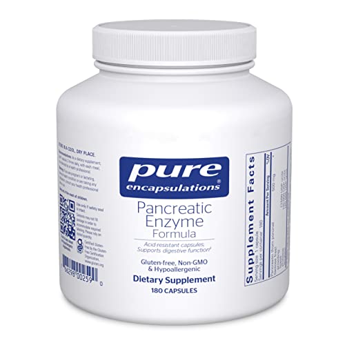 Pancreatic Enzyme Formula - Digestive Enzymes for Digestion - Strengthens Gut Health* - Targeted Delivery Capsules - Gluten Free &amp; Non-GMO - 180 Capsules