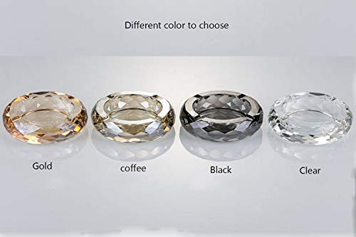 Crystal Glass Ashtray, Cigar Cigarettes Ashtray Holder Home Office Desktop Tabletop Decoration,Crystal Clear