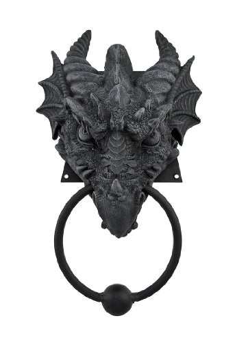 Gothic Dragon Door Knocker Cast Iron Finish