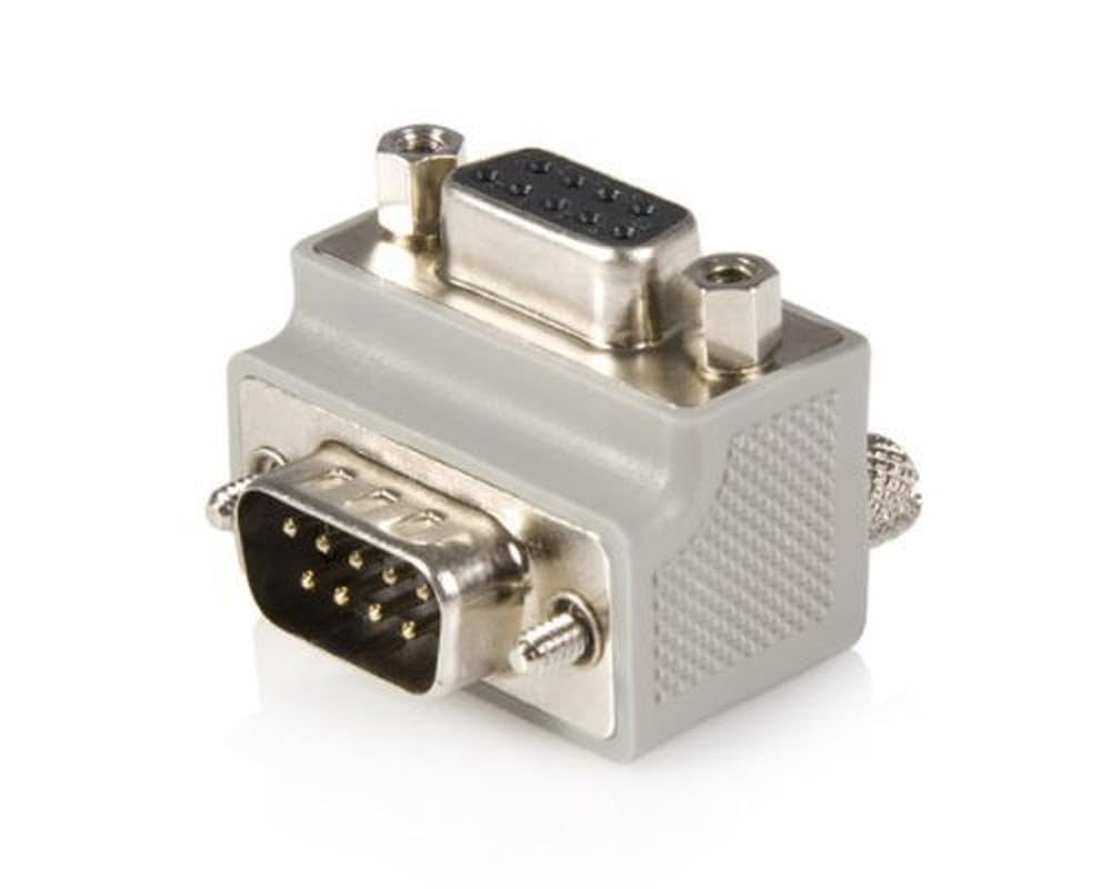 Right Angle DB9 to DB9 Serial Cable Adapter Type 2 - M/F (GC99MFRA2),Gray