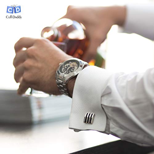 Sapphire Blue Ball Cufflinks with Presentation Gift Box - Perfect for Travel