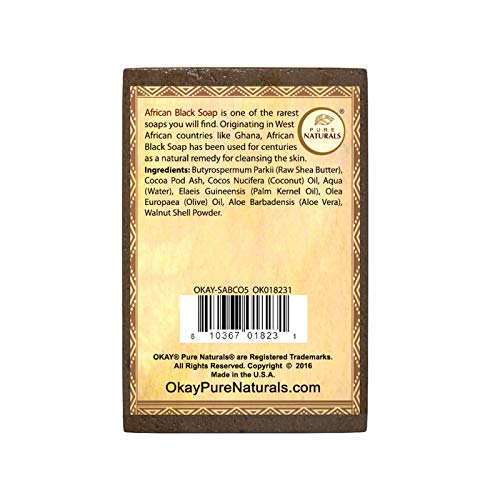OKAY| African Black Soap Coconut| Cleanses And Exfoliates Skin| Anti Inflammatory &amp; Anti Bacterial| Nourishes Skin &amp; Helps Heal Skin| Sulfate, Silicone, Paraben Free| For All Skin Types| Created In G