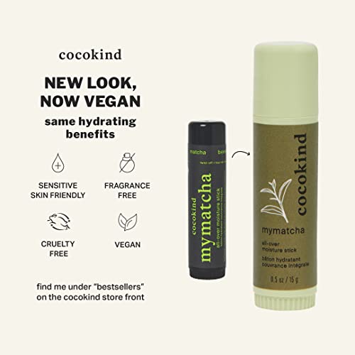 Mymatcha All-Over Moisture Stick, Lip Balm and Eye Cream for Dry Skin, With Organic Coconut Oil and Beeswax, Green Tea Mask Stick