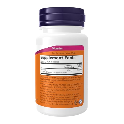 NOW Foods Supplements, Vitamin B-1 100 mg, Energy Produ