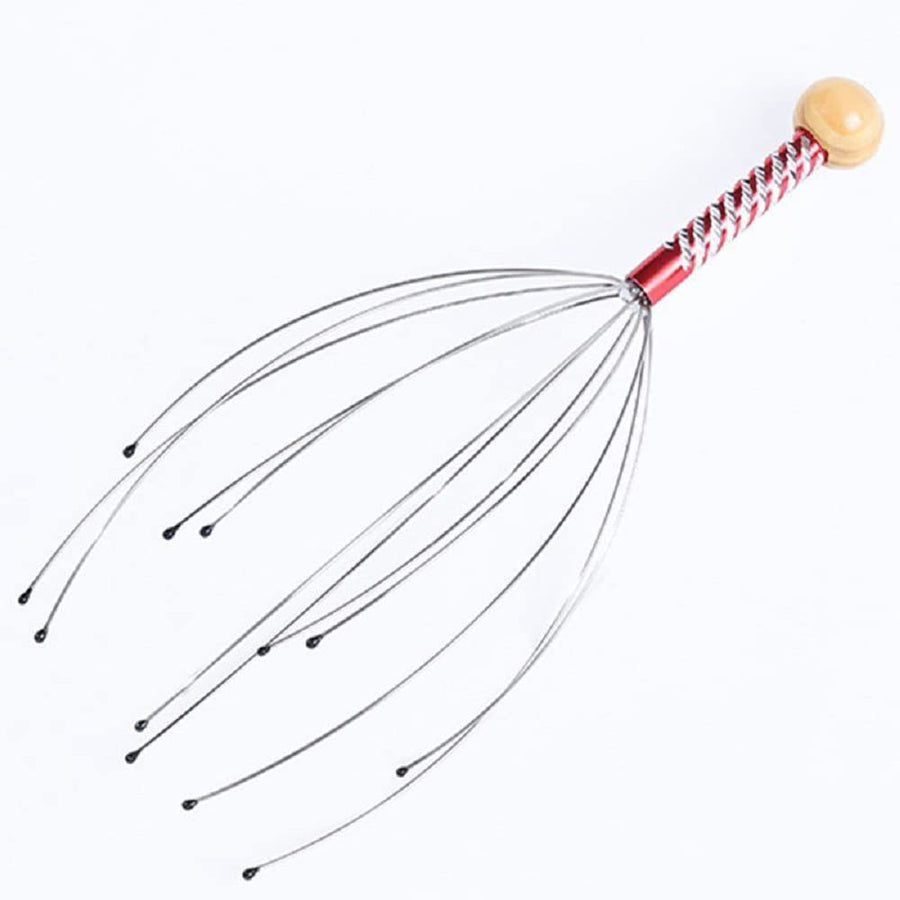 4 Hand-Held Octopus Head Massager, Engraved Stainless S
