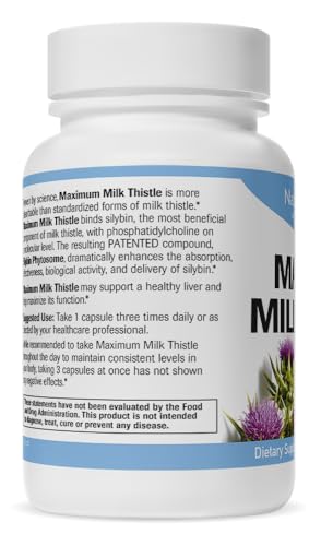 Maximum Milk Thistle Liver Detox - 90 Capsules, Liver Cleanse Detox &amp; Repair, USA Made, Non-GMO, Gluten Free - Potent Fatty Liver Supplements for Regeneration &amp; Health