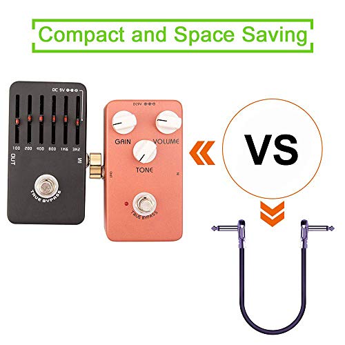 1/4 Inch Guitar Pedal Connector Z Type 6.3mm Pedals Coupler 4 Pack Pedal to Pedal Connector TS Copper Male Connector for Effect Pedalboard Space Saving Gold