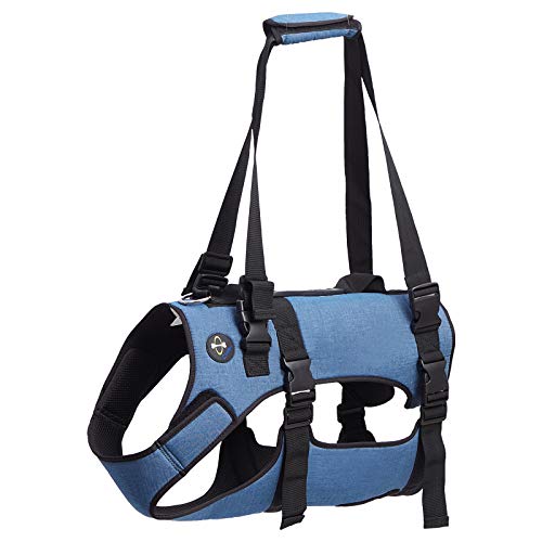 Dog Lift Harness, Full Body Support & Recovery Sling, Pet Rehabilitation Lifts Vest for Old Dog with Arthritis Walk(Bule,L)
