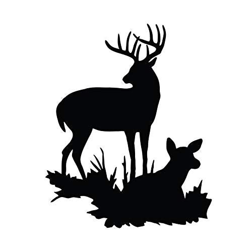 Buck Hunting Vinyl Decal Sticker | Cars Trucks Vans SUVs Walls Cups Laptops | 5.5 Inch | Black | KCD2639B