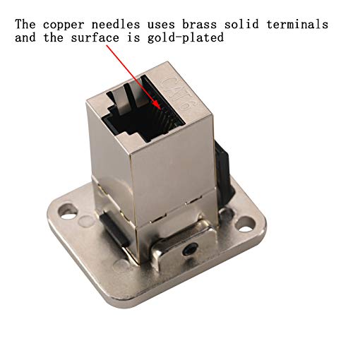 5PCS Panel Mounting RJ45 Cat5/5e/6 8P8C Ethernet LAN Cable Connector Zinc Alloy Housing Double Head Coupler Adapter Female to Female