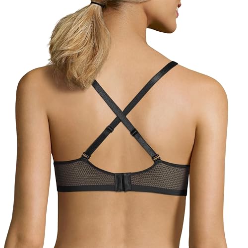womens Oh So Light Foam Comfortflex Fit Wirefree Mhg521 Bra, Black/Nude, Medium US