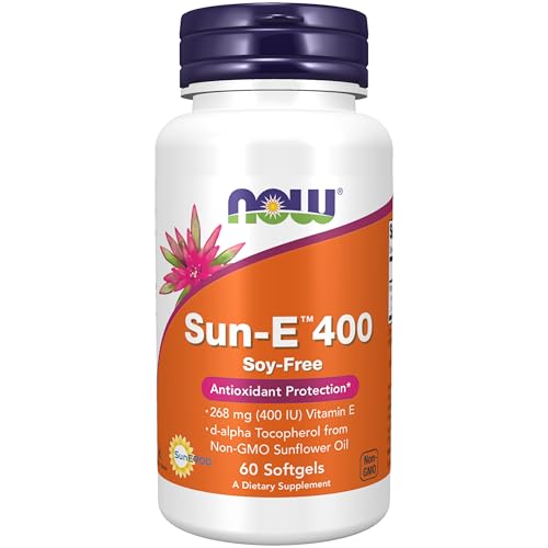 NOW Foods Supplements, Sun-E™ 400 IU with d-alpha Tocopherol from Non-GMO Sunflower Oil, 60 Softgels