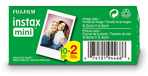 FUJIFILM Instax Mini Instant Film Twin Pack (White), 20
