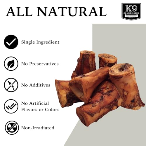 Beef Marrow Dog Bones Long Lasting for Aggressive Chewers - USA Made Single Ingredient Dynamo Bone for Small and Medium Dogs Upto 50 Pounds - 6 Pack
