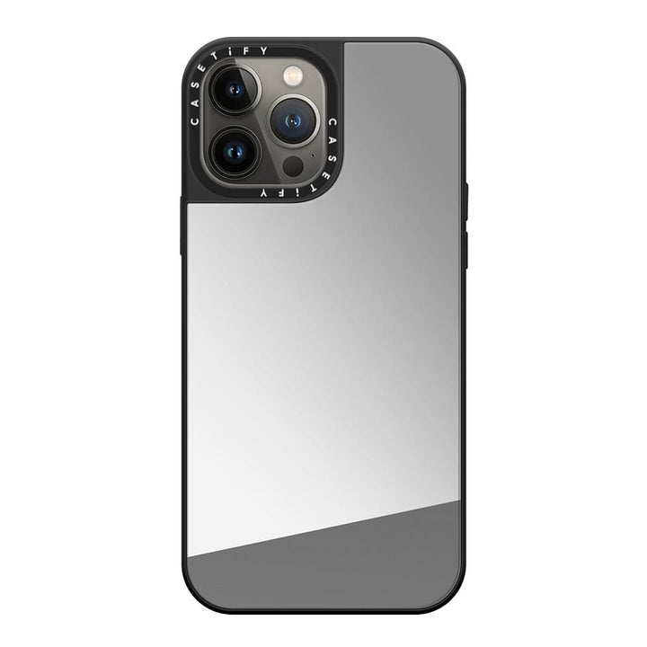 Mirror iPhone 13 Pro Max Case [5ft Drop Protection/Compatible with Magsafe] - Silver on Black
