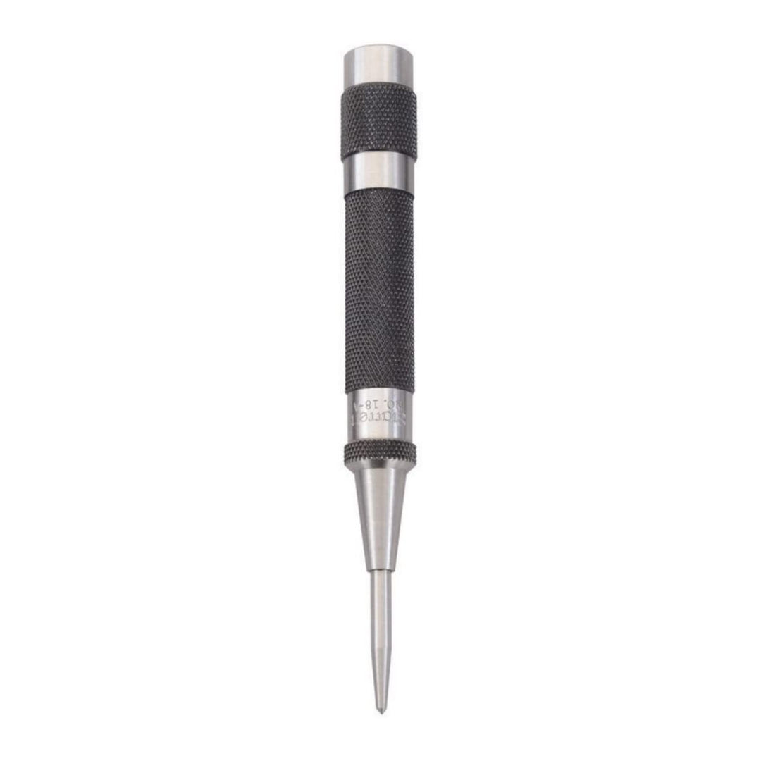 Steel Automatic Center Punch with Adjustable Stroke - 5 (125mm) Length, 9/16 (14mm) Punch Diameter, Lightweight, Knurled Steel Handle - 18A