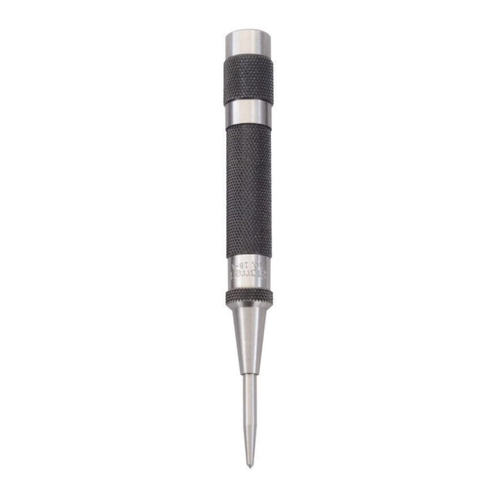 Steel Automatic Center Punch with Adjustable Stroke - 5 (125mm) Length, 9/16 (14mm) Punch Diameter, Lightweight, Knurled Steel Handle - 18A