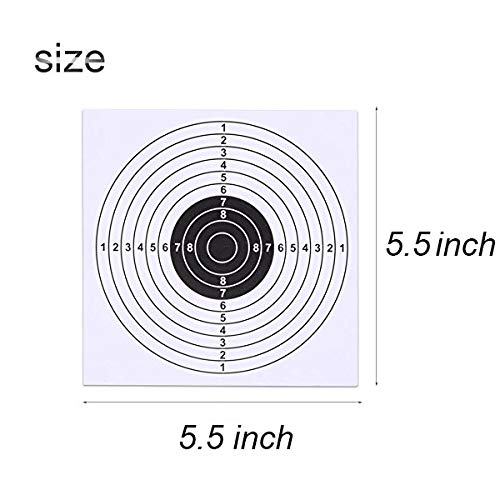 100 Pack - Air Shot Paper Targets - 5.5 by 5.5 - Fits Gamo Cone Traps and Metal Box BB Catcher Target Holder Pellet Trap for Air Rifle/Airsoft Pistol (White)