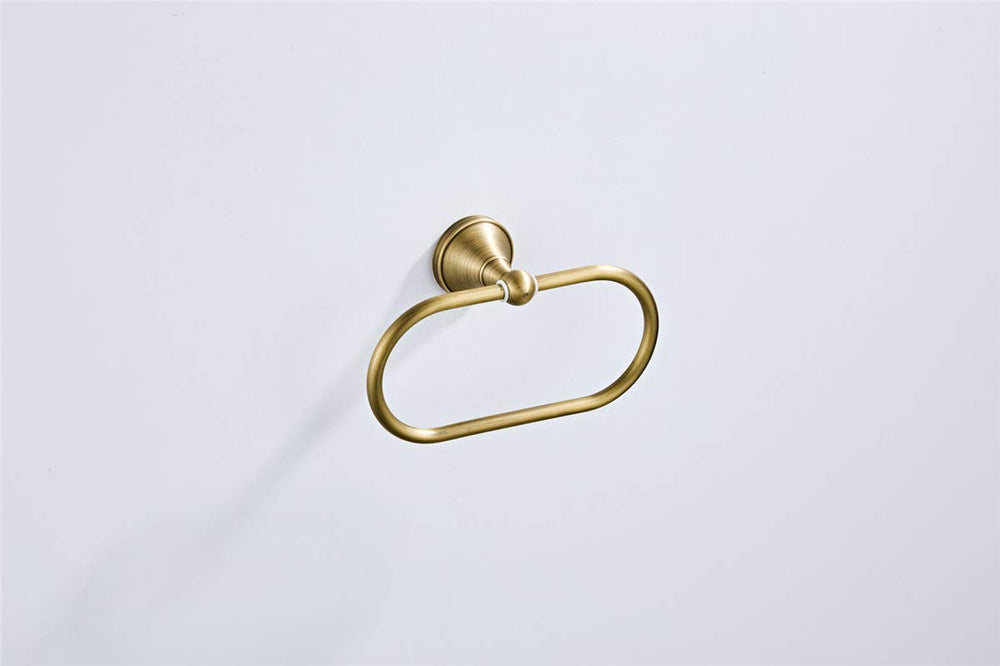 Oval Towel Ring Antique Brass Hanger Hand Towel Holder for Bathroom Kitchen Accessories Wall Mounted, Brushed Bronze