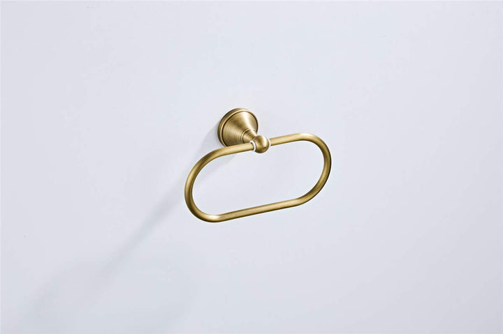 Oval Towel Ring Antique Brass Hanger Hand Towel Holder for Bathroom Kitchen Accessories Wall Mounted, Brushed Bronze