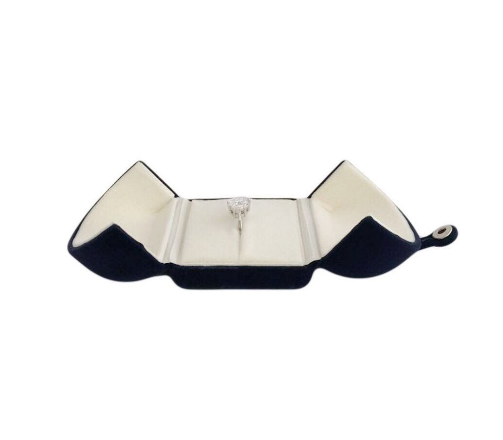 Elegant Blue Velvet Ring Box for Engagement Wedding Birthday Anniversary Valentine&#39;s Day Present Gift Luxurious Jewelry Case Storage Display Packaging Shows (Jewelry is not included)