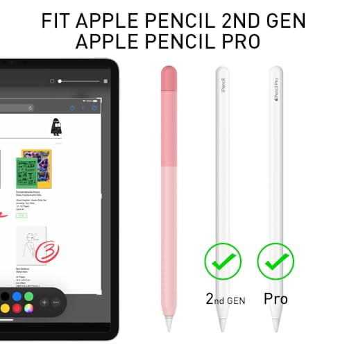 Pencil Case Compatible with Apple Pencil Pro and Apple Pencil 2nd Generation Case, Gradient Color Case Sleeve Silicone Cover Accessories for Apple Pencil