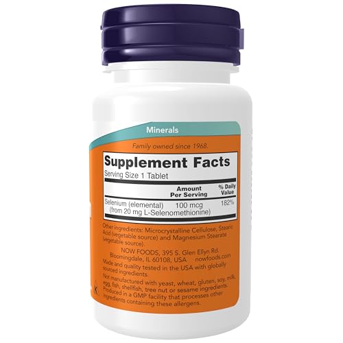 NOW Supplements, Selenium (L-Selenomethionine) 100 mcg,
