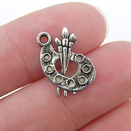 NOVIIML s 20 Painters Palette Paint Silver Tone Charms 16x12mm (NS827)