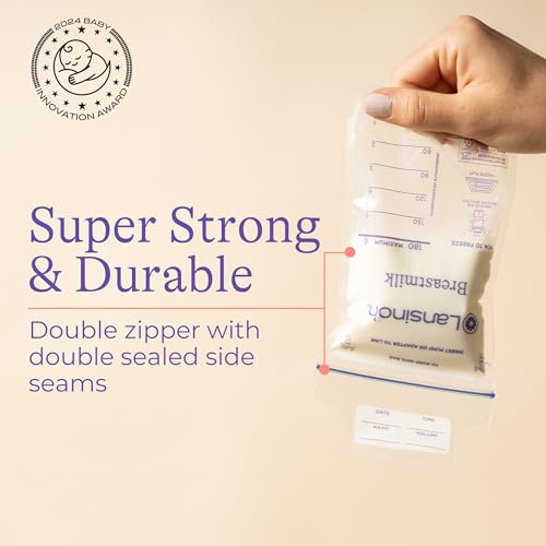 Breastmilk Storage Bags, 100 Count, Baby Essentials, Fast Freeze &amp; Thaw Breast Milk Bags for Baby Bottle Feeding, Superior Strength &amp; Stretch, 6 Ounce