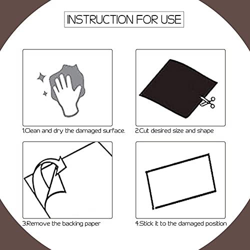 Leather Repair Patch Tape Dark Brown 4 x 120 inch, Self-Adhesive refinisher cuttable reupholster Tape Patches, Leather Repair kit Tape for Car Seat, Couch, Sofa, Chair