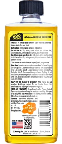 Adhesive Remover - 8 Ounce - Surface Safe Adhesive Remover Safely Removes Stickers Labels Decals Residue Tape Chewing Gum Grease Tar