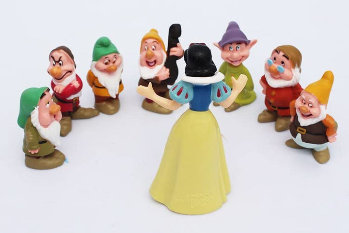 Statue Garden and of Decor Sculpture Design Home The Polyresin Figurine Outdoor Gift 8pcs Miniature Snow White and The Seven Dwarfs Gardening Supplies