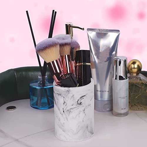 zccz Toothbrush Holder for Bathroom Marble Look, Electric Toothbrush and Toothpaste Holder, Organizer Makeup Brushes Razor Holder, Stand Cup, White Marble Look Toothbrush Cup