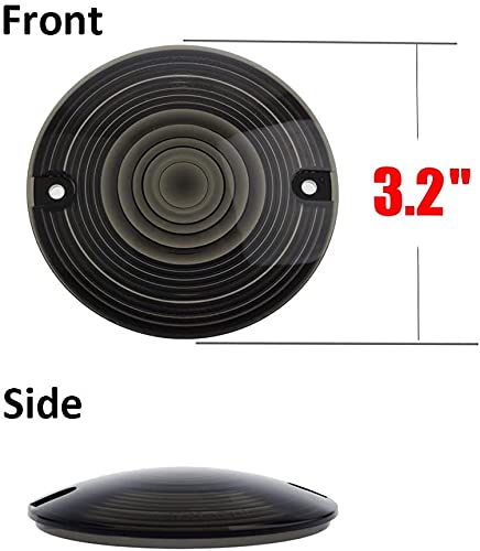 3 1/4 Inch Flat Smoked LED Turn Signal Lens Cover Compatible with Harley Electra Glides Road King Touring Road Glide Heritage